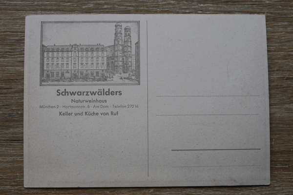 AK München / 1930-1940er Jahre / Schwarzwälders Natur Weinhaus / Hartmannstrasse 8 / Einrichtung Möbel